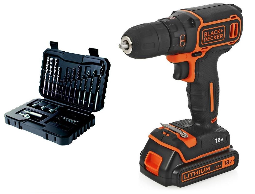 

Дрель акк. Black & decker Asd18k-qw+Набор бит и сверл a7216-xj, Asd18k-qw+Набор бит и сверл a7216-xj