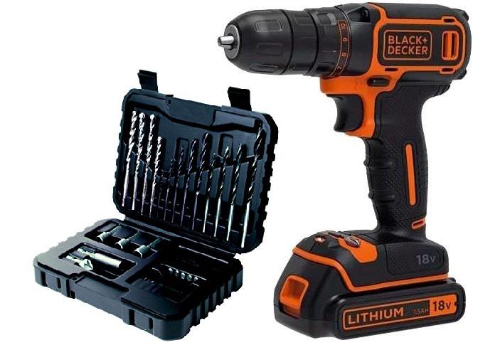 

Дрель акк. Black & decker Bdcdc18kb-qw+Набор бит и сверл a7216-xj, Bdcdc18kb-qw+Набор бит и сверл a7216-xj
