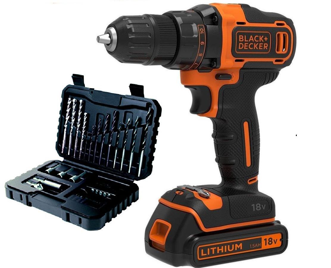 

Дрель акк. Black & decker Bdcdd186kb-qw+Набор бит и сверл a7216-xj, Bdcdd186kb-qw+Набор бит и сверл a7216-xj