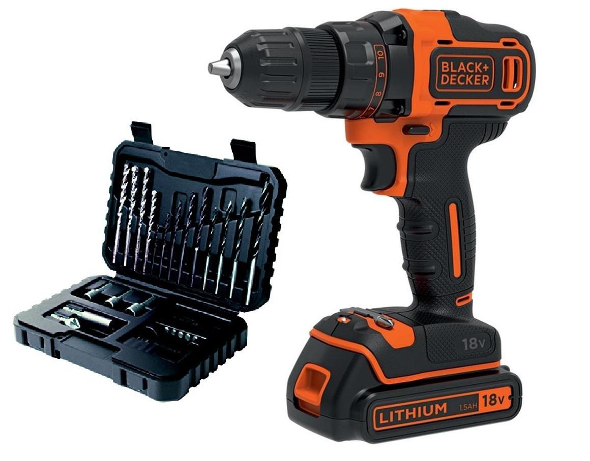 

Дрель акк. Black & decker Bdcdd186k1b-qw+Набор бит и сверл a7216-xj, Bdcdd186k1b-qw+Набор бит и сверл a7216-xj