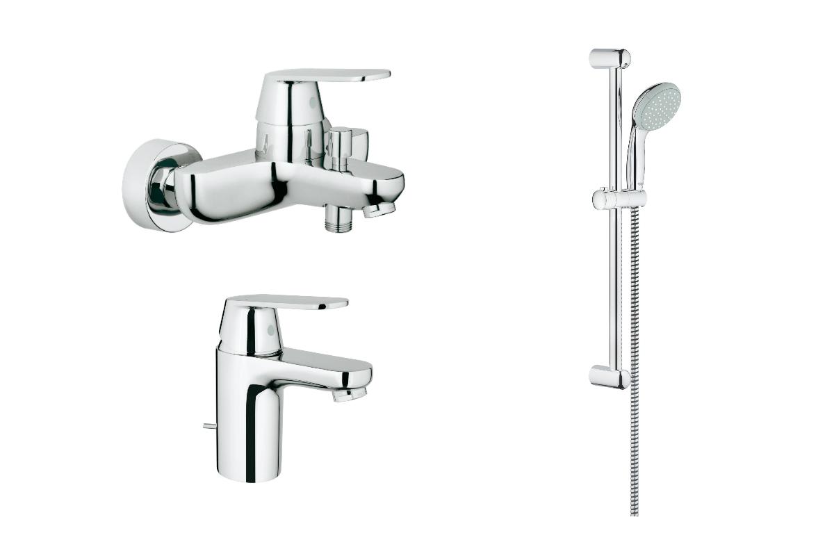 

Набор Grohe Смеситель eurosmart cosmopolitan 32831000 +Смеситель eurosmart cosmopolitan 3282500e +Душевой гарнитур new tempesta i 27853000