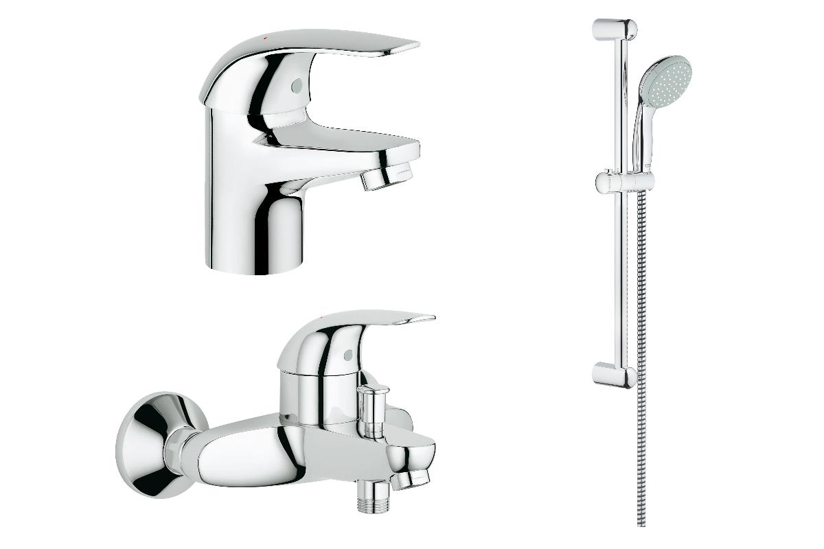 

Набор Grohe Смеситель euroeco 32734000 +Смеситель euroeco 32743000 +Душевой гарнитур new tempesta i 27853000