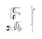 Изображение товара Горячий и холодный смеситель GROHE Euroeco 32743000 для ванны настенный хром