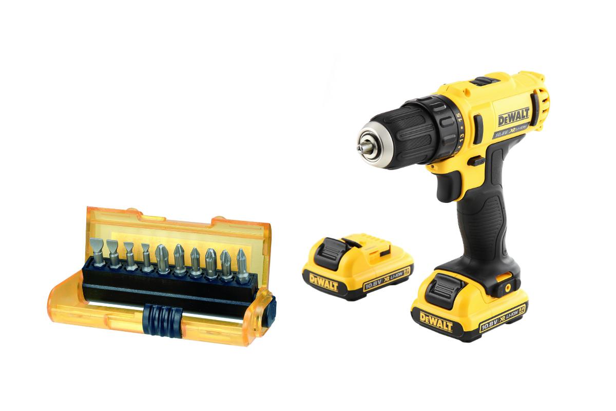 

Дрель акк. Dewalt Dcd710d2 +Набор бит dt7915qz