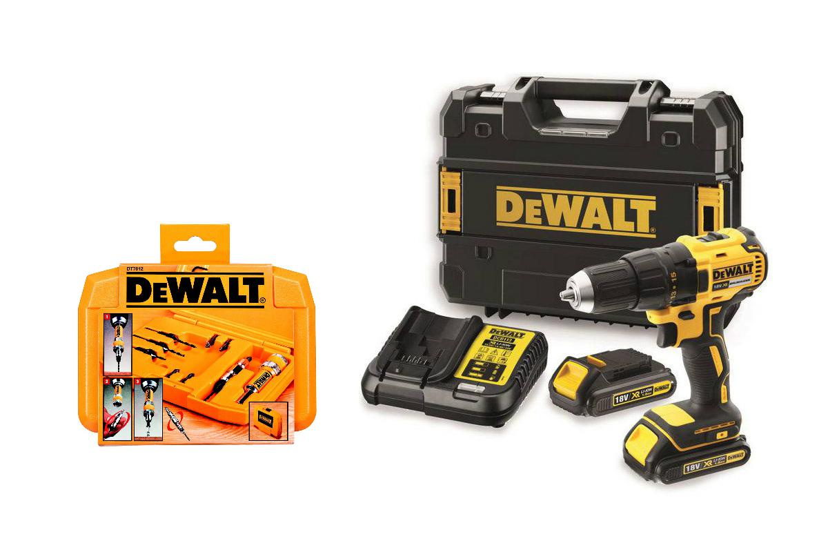 

Дрель акк. Dewalt Dcd777s2t-qw +Набор насадок для дрели dt7612xj