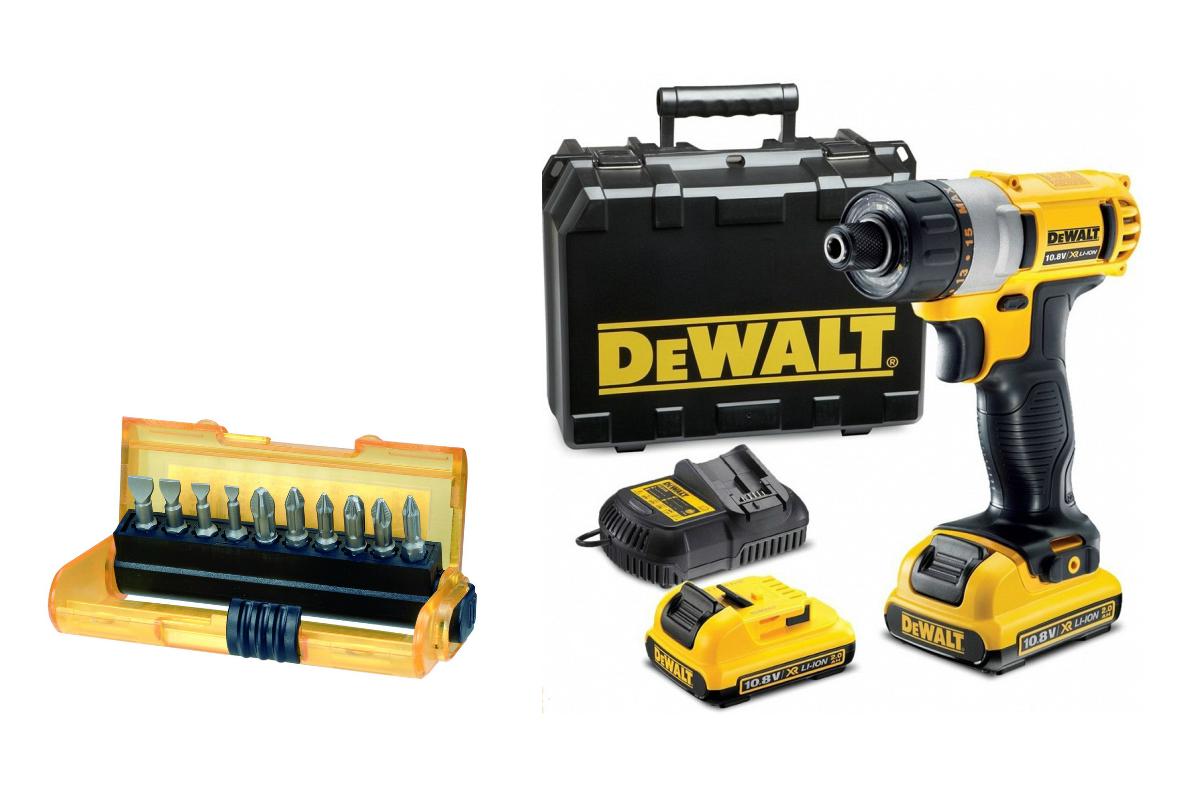 

Шуруповерт аккумуляторный Dewalt Dcf610d2 +Набор бит dt7915qz