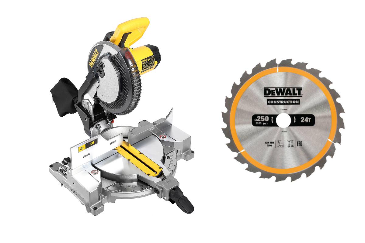 

Пила торцовочная Dewalt Dw713 +Диск пильный твердосплавный dt1956qz