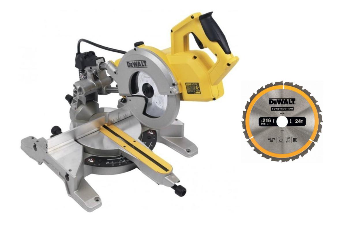

Пила торцовочная Dewalt Dws777qs +Диск пильный твердосплавный dt1952qz
