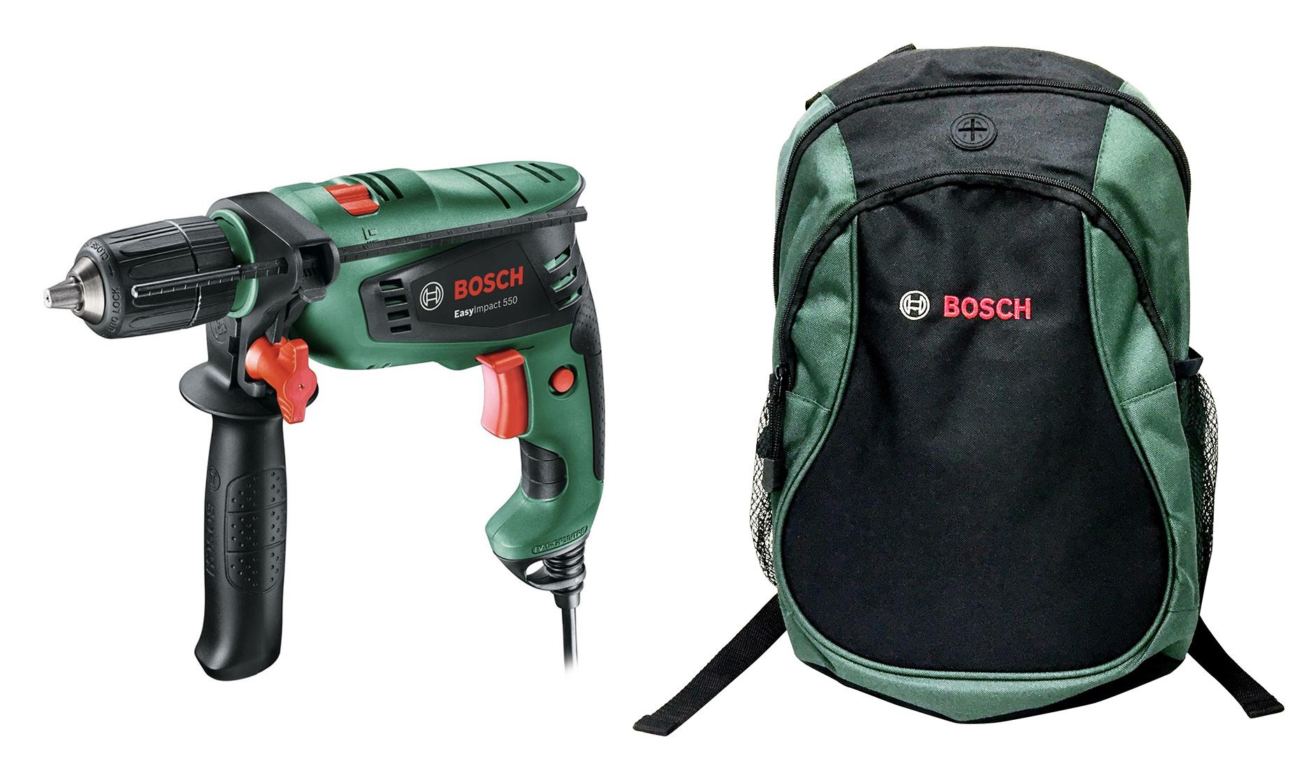 

Набор Bosch Дрель ударная easyimpact 550 (0.603.130.020) +Рюкзак green (1619g45200)