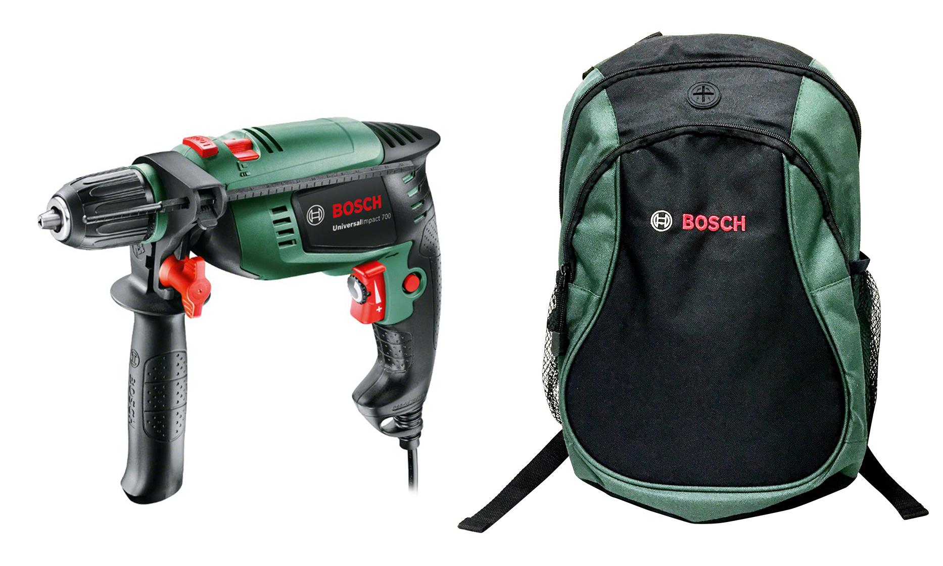 

Набор Bosch Дрель ударная universalimpact 700 (0.603.131.020) +Рюкзак green (1619g45200)