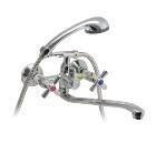 Ванно-душевой смеситель JUGUNI 0402.720, двуручный с металлическим шлангом и лейкой