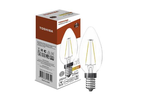 Изображение товара Светодиодная лампа TOSHIBA 00501315072A E14 2.5Вт 2700K теплый свет ретро