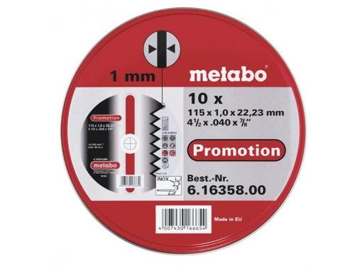 Изображение товара Круг отрезной METABO 115х1х22 в мет.коробке (616358000) упак. 10 шт.