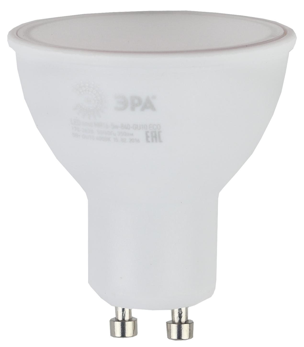 

Лампа светодиодная ЭРА Led smd mr16-5w-840-gu10 eco