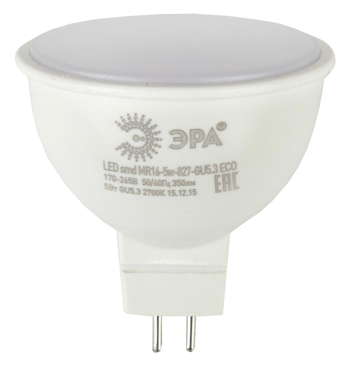 

Лампа светодиодная ЭРА Led smd mr16-5w-840-gu53_eco