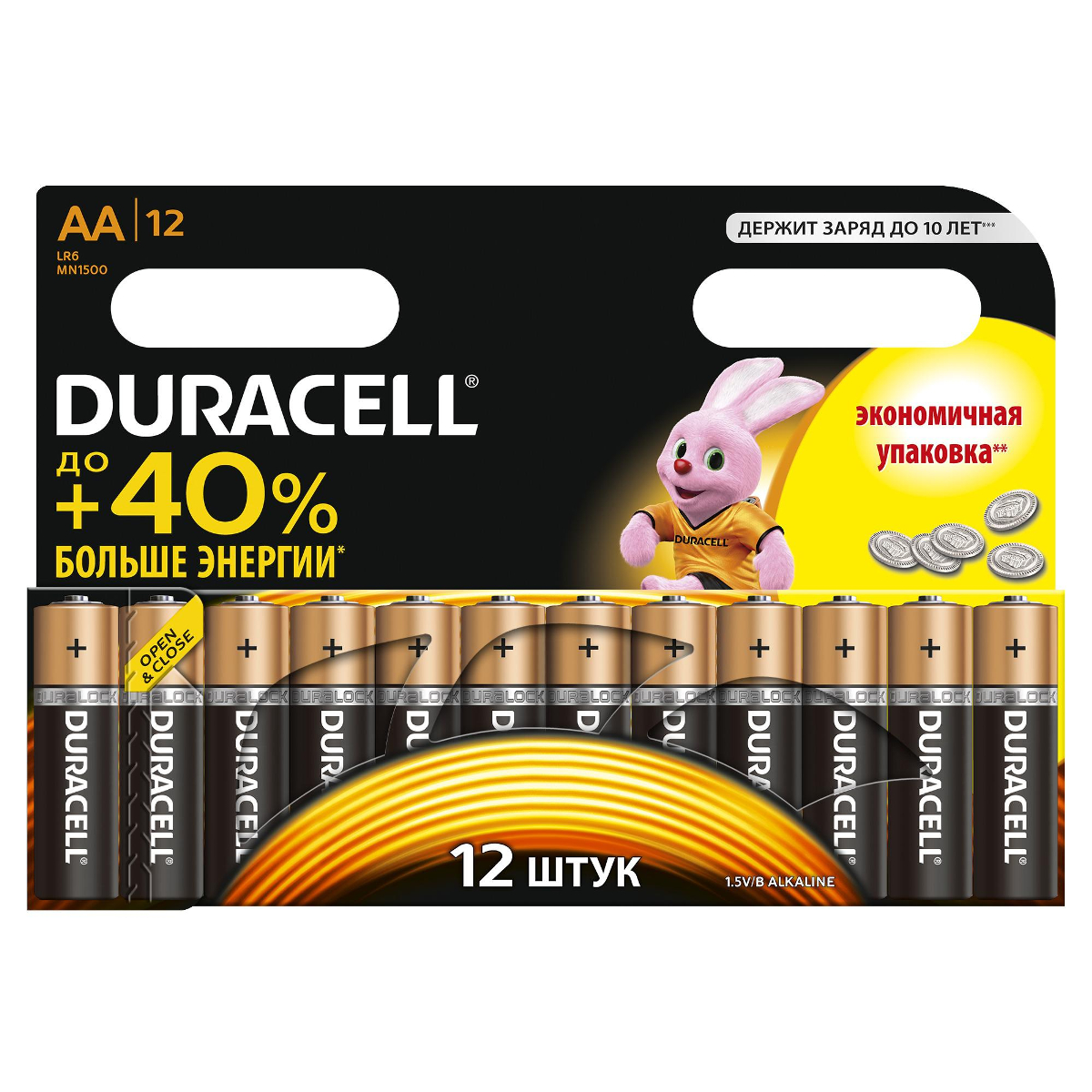 Батарейка DURACELL LR6-12BL BASIC C0037388 Тип: AA (LR6) (Кол-во в уп.  12шт.) купить в Уфе по доступной цене: характеристики и фото