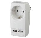 Изображение товара Адаптер ЭРА SP-1e-USB-W Б0026332 с заземлением и USB