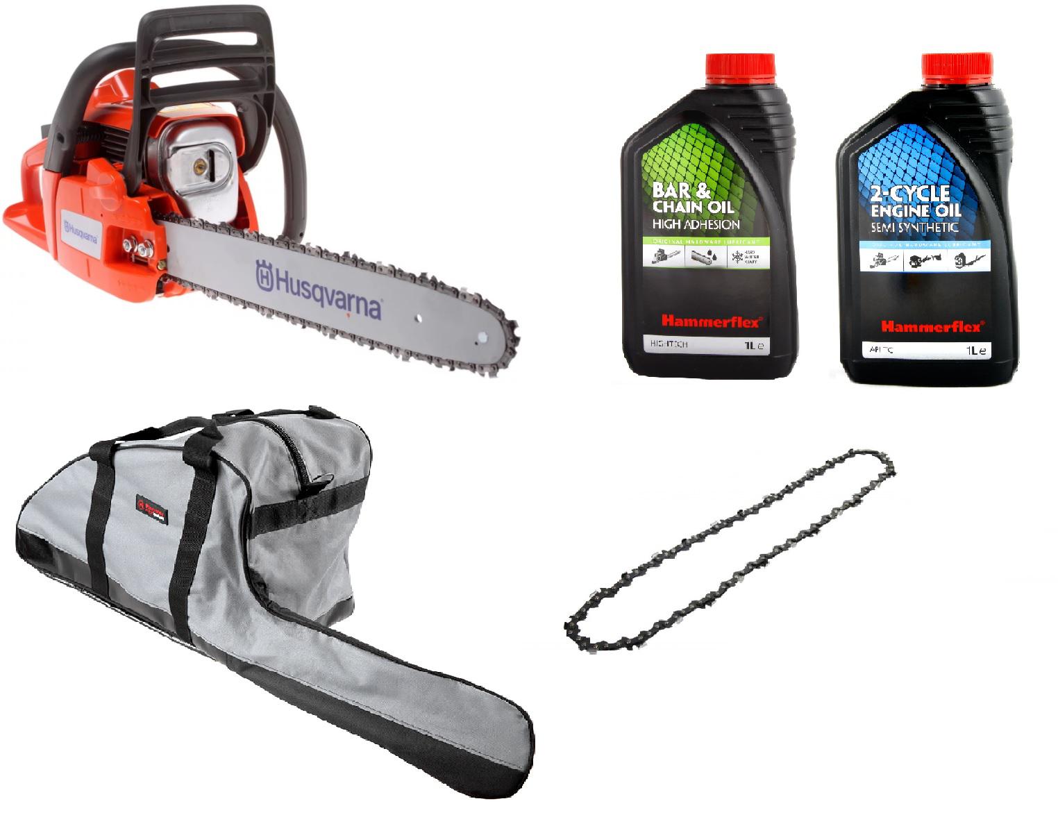 

Набор Husqvarna Бензопила 240 (9673260-01) +Сумка 235-003 +Масло для пильных цепей 501-006 +Масло моторное бензиновое 501-004 +Цепь пильная 3/8''-1,3мм-56зв.