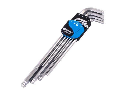 Изображение товара Набор шестигранных ключей NORGAU 061007809, 9 шт, сталь, длина 1.5-10 мм