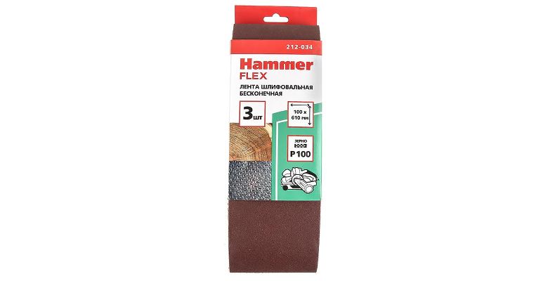 Лента шлиф. бесконечная HAMMER 100х610мм Р100