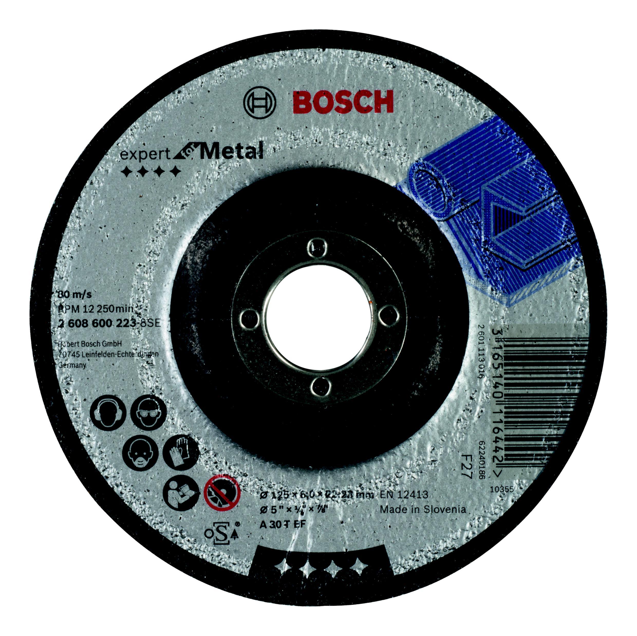 

Круг зачистной Bosch Круг зачистной expert for metal 125x6x22 (2.608.600.223), Круг зачистной expert for metal 125x6x22 (2.608.600.223)