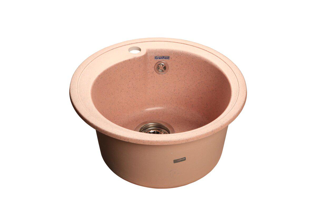 

Мойка кухонная Granfest Rondo gf-r--450 розовый