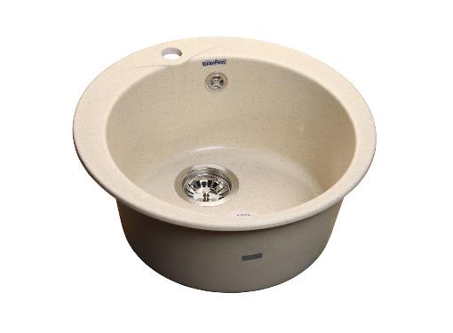 Изображение товара Мойка кухонная GRANFEST RONDO GF-R--480 бежевый современная из искусственного материала