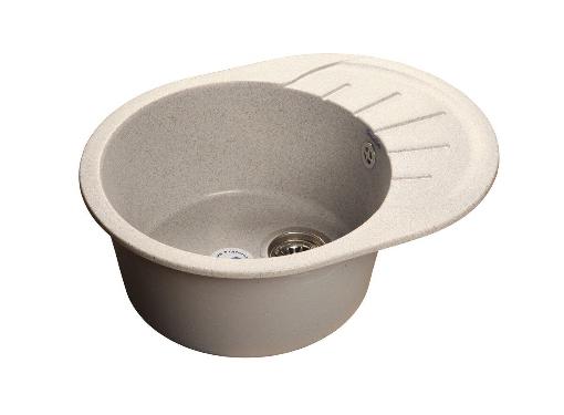 Изображение товара Мойка кухонная GRANFEST RONDO GF-R--580L серый овальная с крылом 580х450 мм