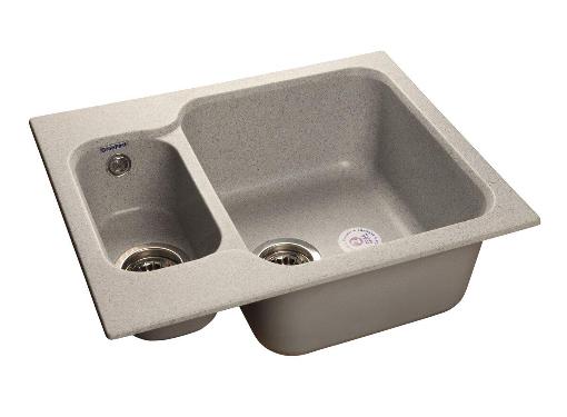 Изображение товара Мойка кухонная GRANFEST STANDART GF-S--615K серый мрамор 1.5-чаши