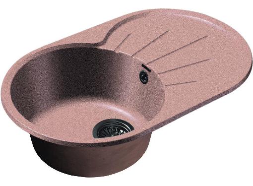 Изображение товара Мойка кухонная GRANFEST RONDO GF-R--750L светло-розовый искусственный материал