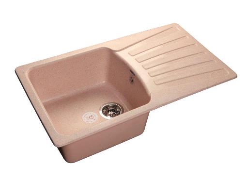 Изображение товара Мойка кухонная GRANFEST STANDART GF-S--850L светло-розовая с крылом и одним раковином