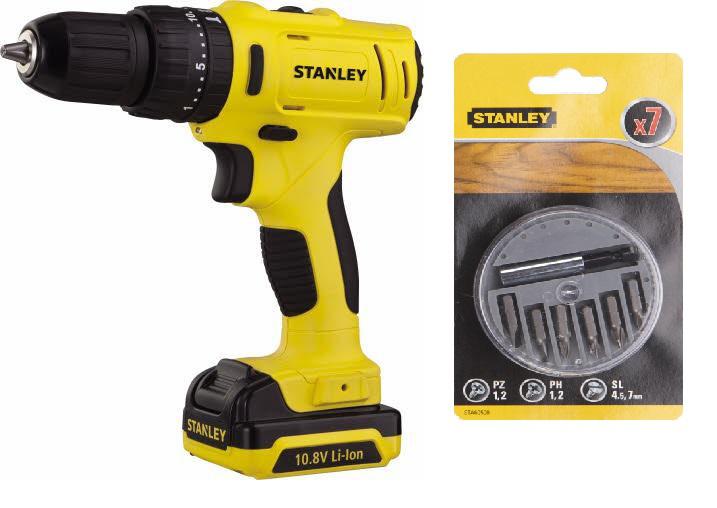 

Набор Stanley Дрель-шуруповерт sch12s2-ru +Набор бит sta60500-xj