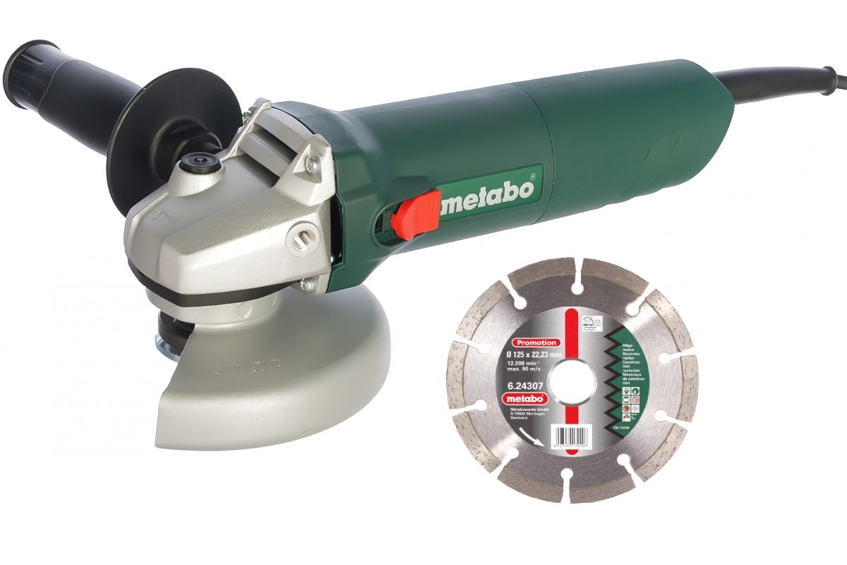 Набор Metabo УШМ (болгарка) W 750-125 (601231010) +Круг алмазный PROMOTION  125 Х 22 - цена, фото - купить в Москве, СПб и РФ