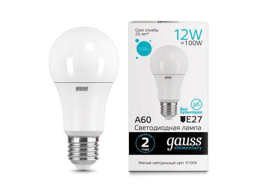   GAUSS LED Elementary A60 12W E27 4100K (23222)