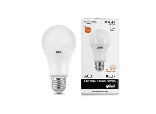 Изображение товара Лампа GAUSS LED Elementary A60 20W E27 3000K (23219)