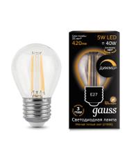 GAUSS LED Filament Globe dimmable E27 5W 2700K (105802105-D)