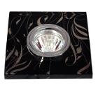 Светильник DE FRAN FT 793 роспись квадрат хром / черный+серебро