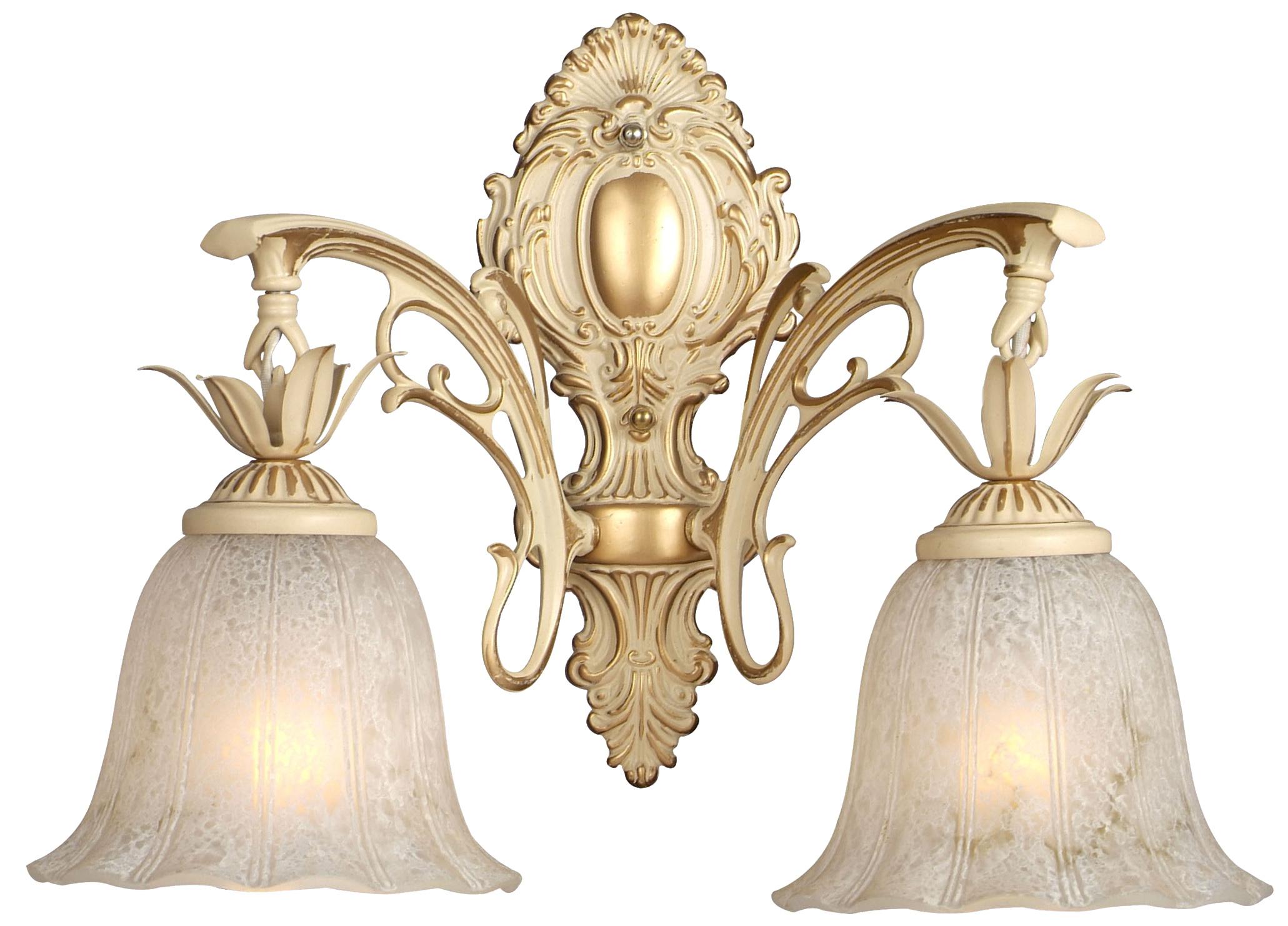 

Бра De fran Yp2-3232-2wcr античный кремовый стекло с узором, Yp2-3232-2wcr античный кремовый стекло с узором