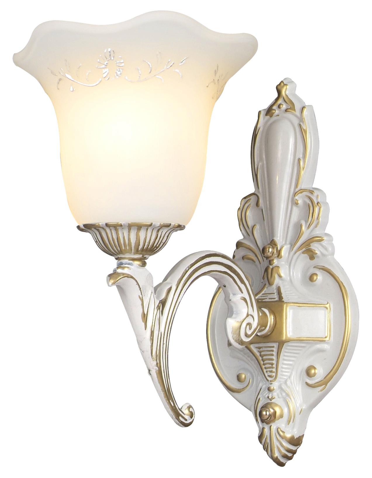 

Бра De fran Yp2-3257-1wwh античный белый с золотом стекло с узором, Yp2-3257-1wwh античный белый с золотом стекло с узором
