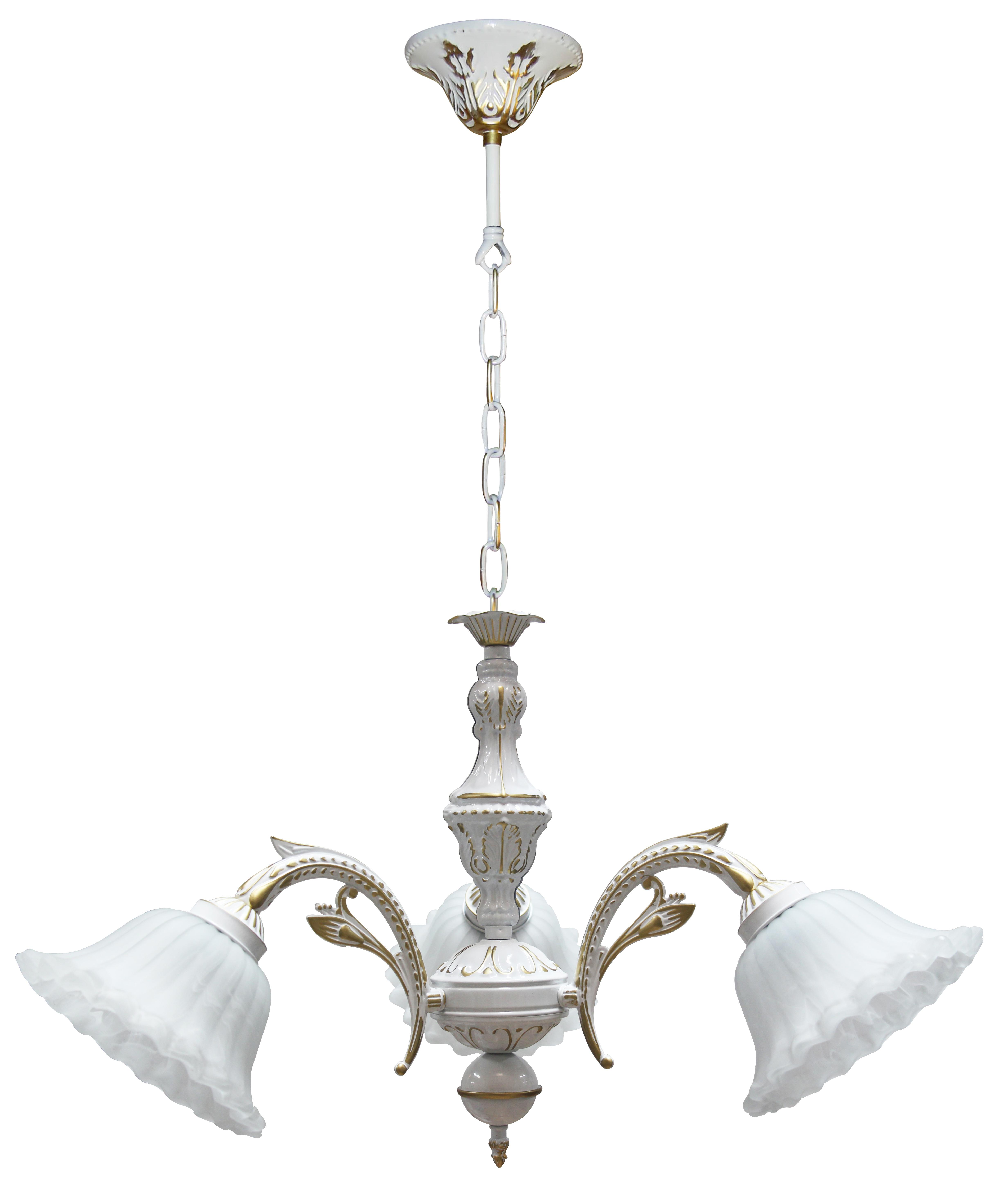 

Люстра De fran Yp2-3231-3wh классика античный белый с золотом стекло с узором, Yp2-3231-3wh классика античный белый с золотом стекло с узором
