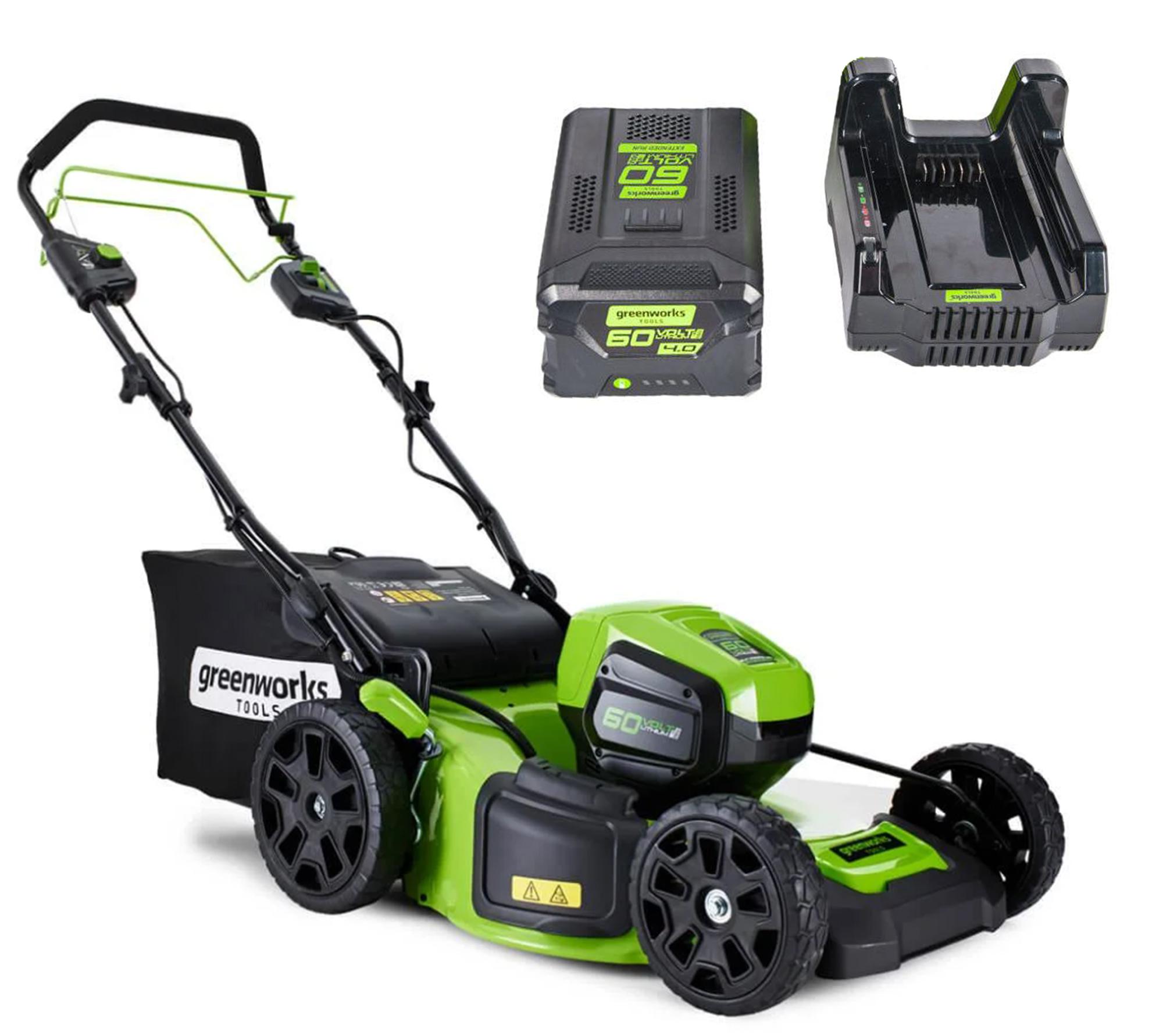 фото Аккумуляторная газонокосилка greenworks gd60lm51spk4 (2505607ub)