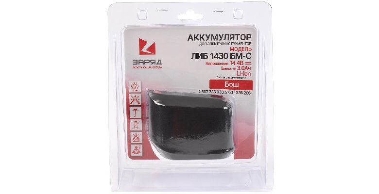Аккумулятор ЗАРЯД 14.4В 3Ач Li-Ion (ЛИБ 1430 БМ-C ЗАРЯД)