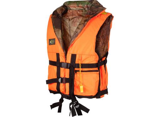 Изображение товара Спасательный жилет ВОСТОК двусторонний оранжевый/камуфляж 52-56/100 кг