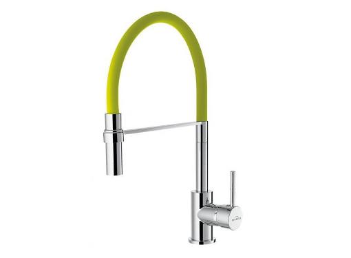 Изображение товара Кухонный смеситель INVENA KAMELEON BZ-29-L08-C желтый, выдвижной, латунь