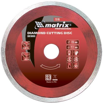 

Круг алмазный Matrix (73187) Ф180х22мм по керамике, (73187) Ф180х22мм по керамике