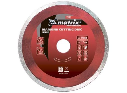 Изображение товара Круг алмазный MATRIX 73190 Ф200х25.4мм по керамике для мокрой резки