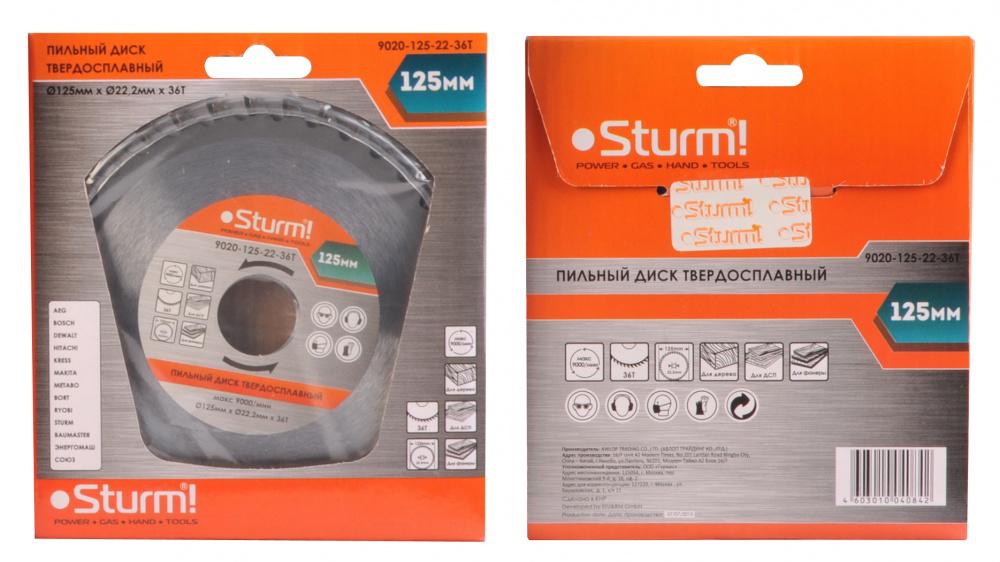 

Диск пильный твердосплавный Sturm! 9020-125-22-36t, 9020-125-22-36t