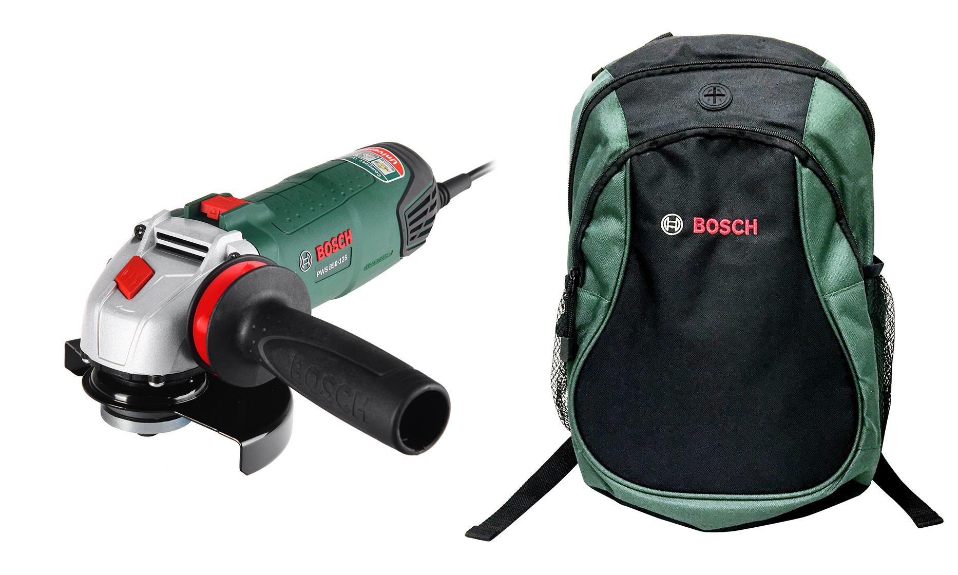 

Набор Bosch УШМ (болгарка) pws 850-125 (0.603.3a2.720) +Рюкзак green (1619g45200)