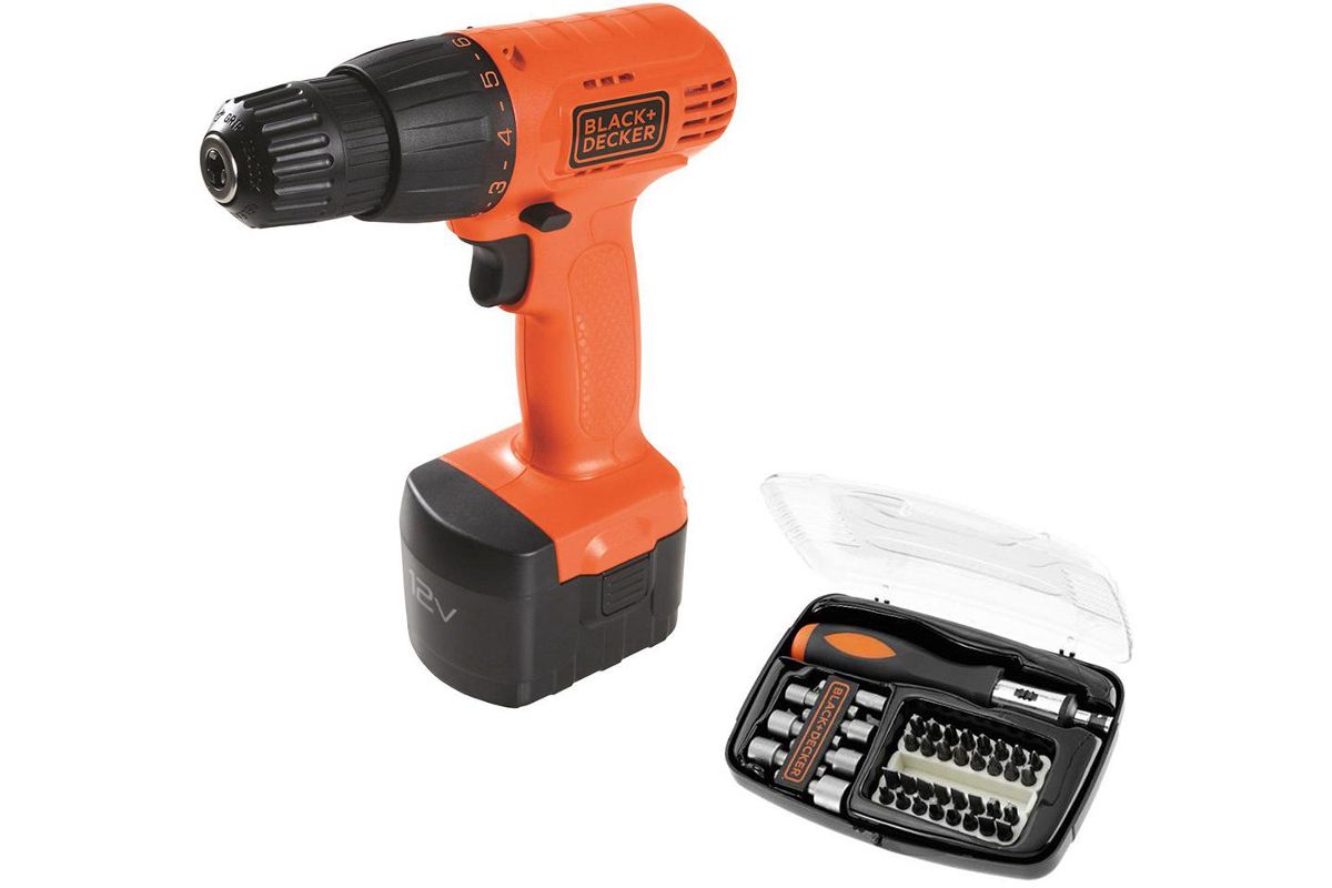 Набор Black & decker Дрель аккумуляторная CD121-RU+Отвертка с набором бит  А7062 - цена, фото - купить в Москве, СПб и РФ