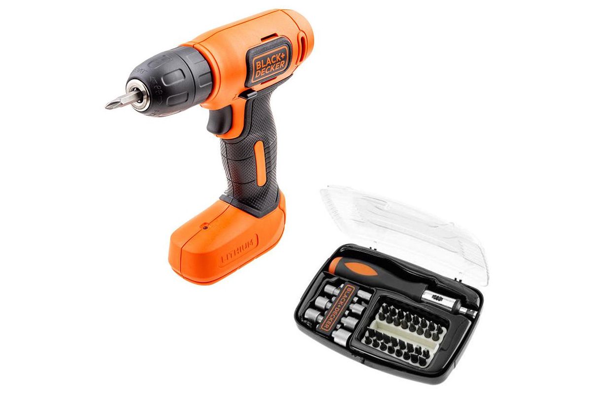 Набор Black & decker Дрель-шуруповерт BDCD8-XK+Отвертка с набором бит А7062  - цена, фото - купить в Москве, СПб и РФ